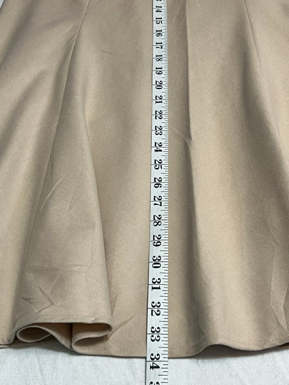 Uniqlo Flare Midi Skirt Beige A-Line High Waist Lined Size S/26" Minimalist - Picture 7 of 8